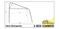 Abri d'auto Monopente 10’ 6'' X 20'